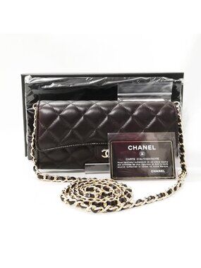 Chanel Lambskin Quilted Wallet Brown